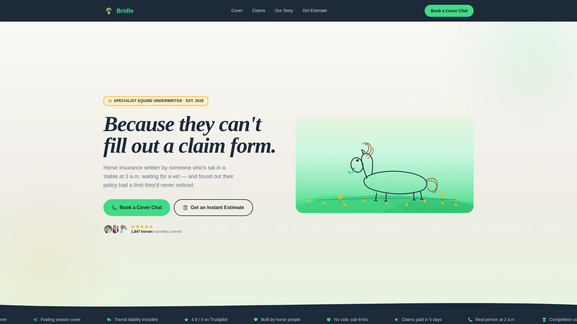 Horse Insurance Provider Landing Page Template