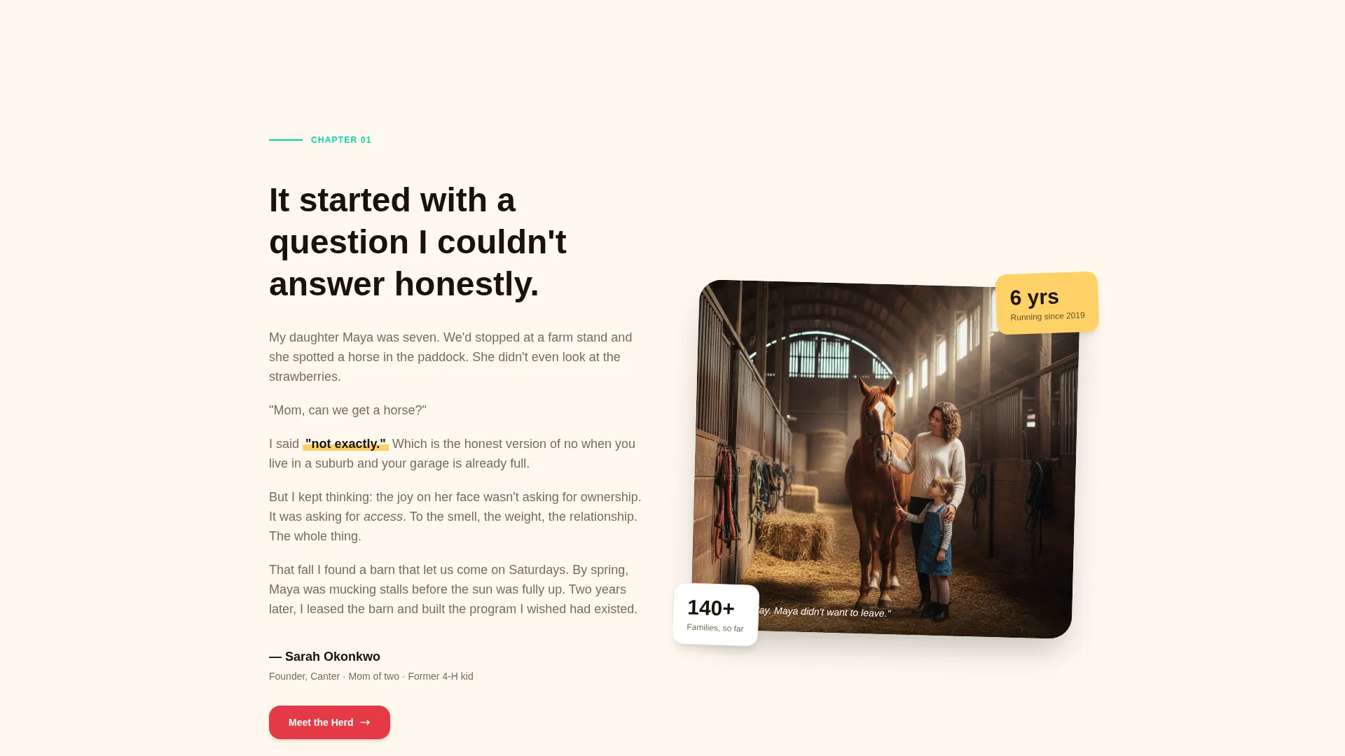 Horse Leasing & Sharing Barn Landing Page Template