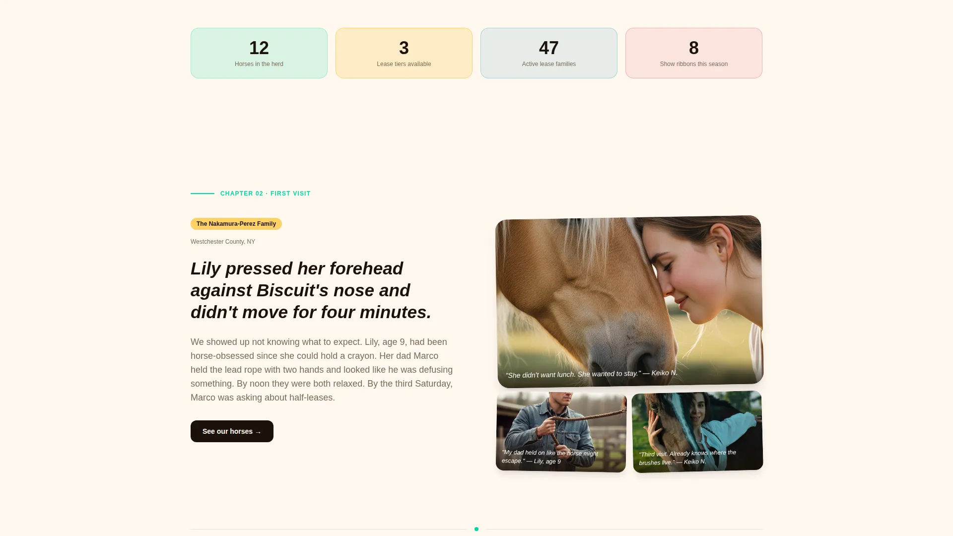 Horse Leasing & Sharing Barn Landing Page Template
