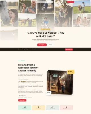 Horse Leasing & Sharing Barn Landing Page Template