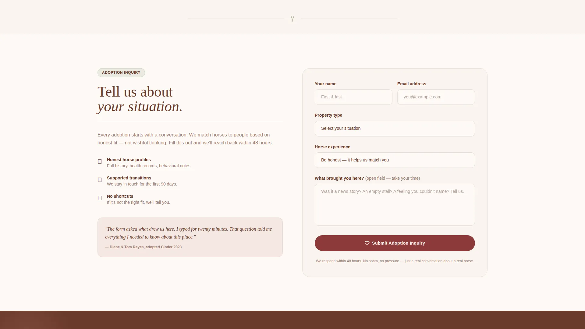Horse Rescue & Adoption Landing Page Template