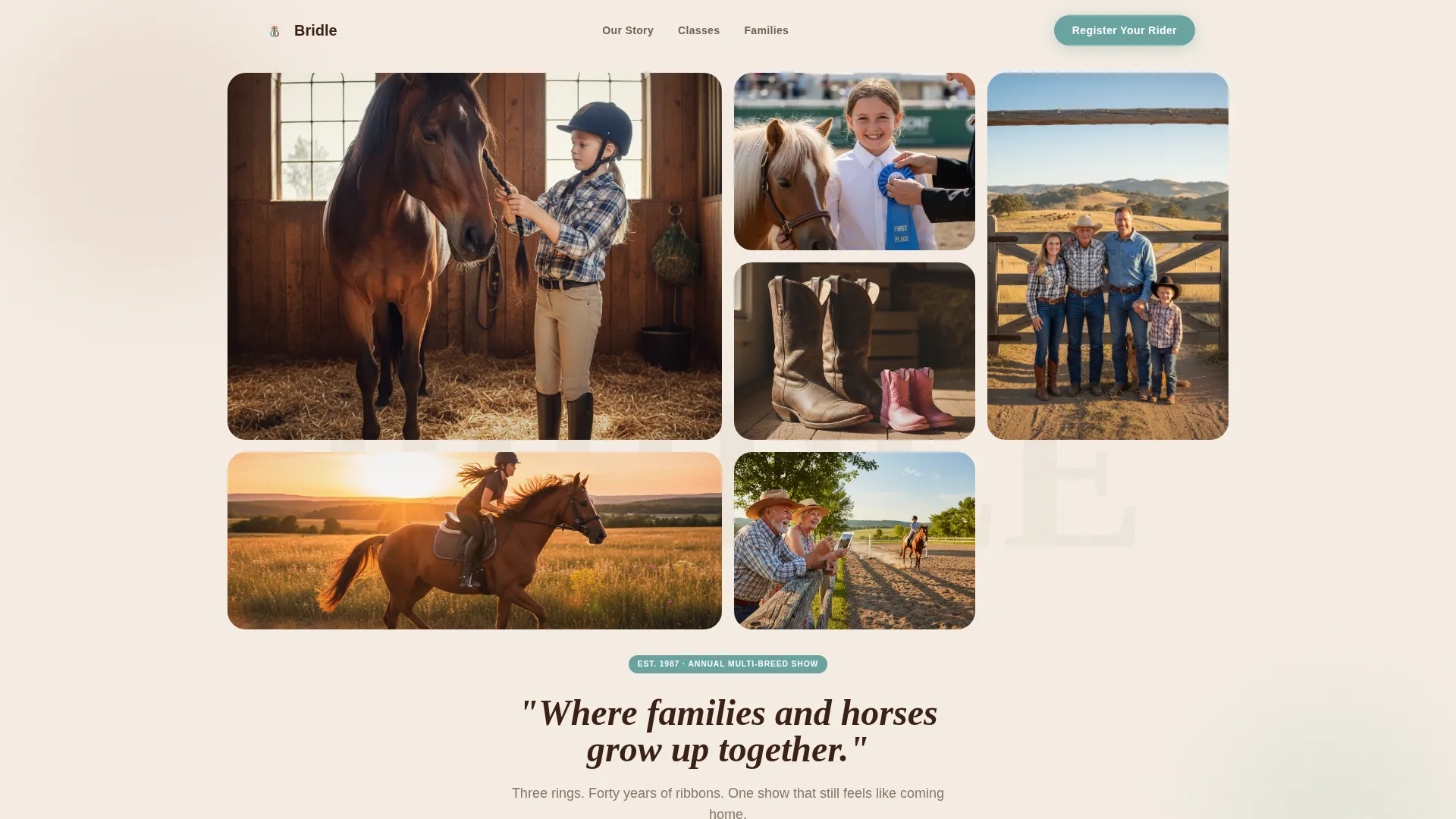 Equestrian Horse Show Landing Page Template
