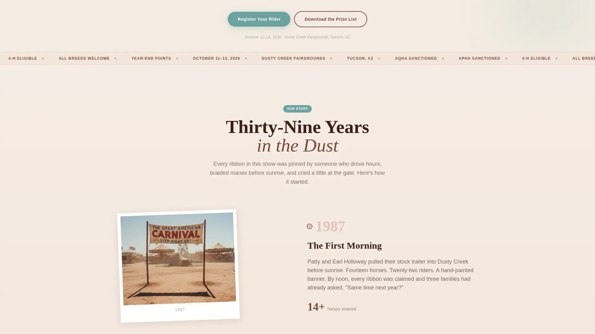 Equestrian Horse Show Landing Page Template