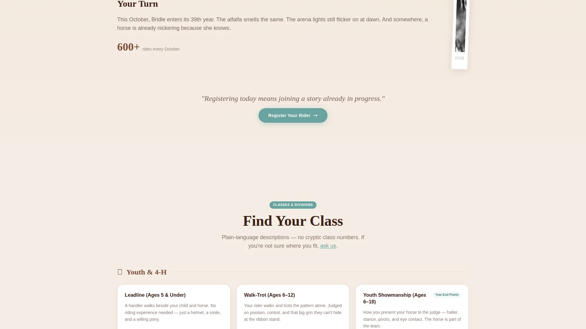 Equestrian Horse Show Landing Page Template