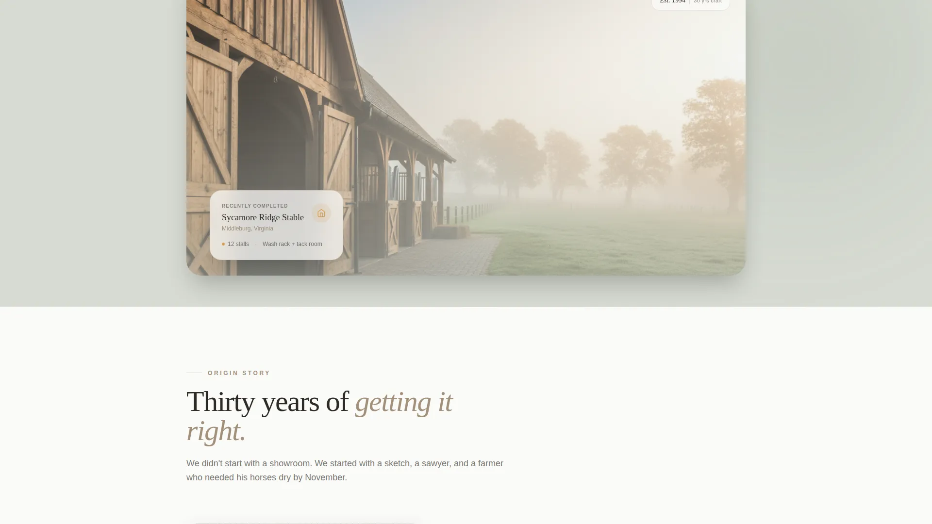 Horse Stable & Barn Builder Landing Page Template
