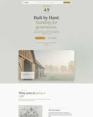 Horse Stable & Barn Builder Landing Page Template