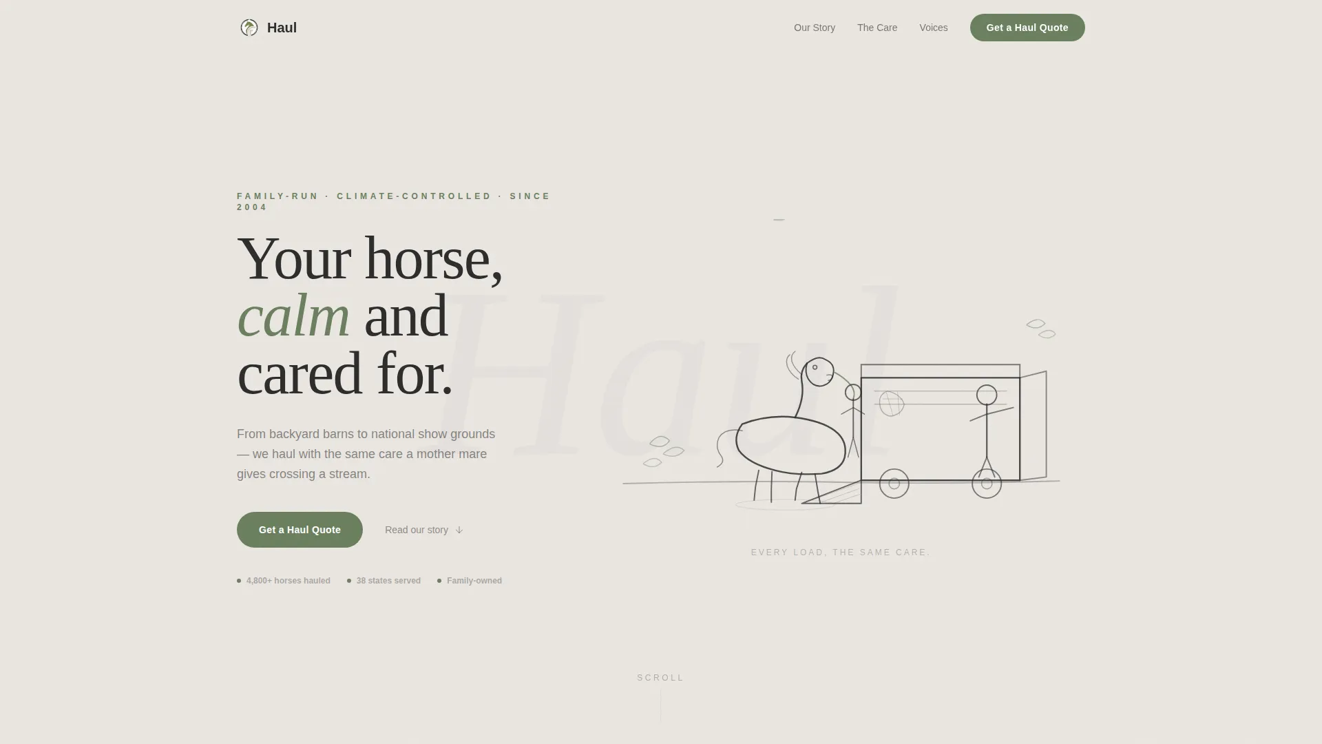 Horse Transportation Service Landing Page Template