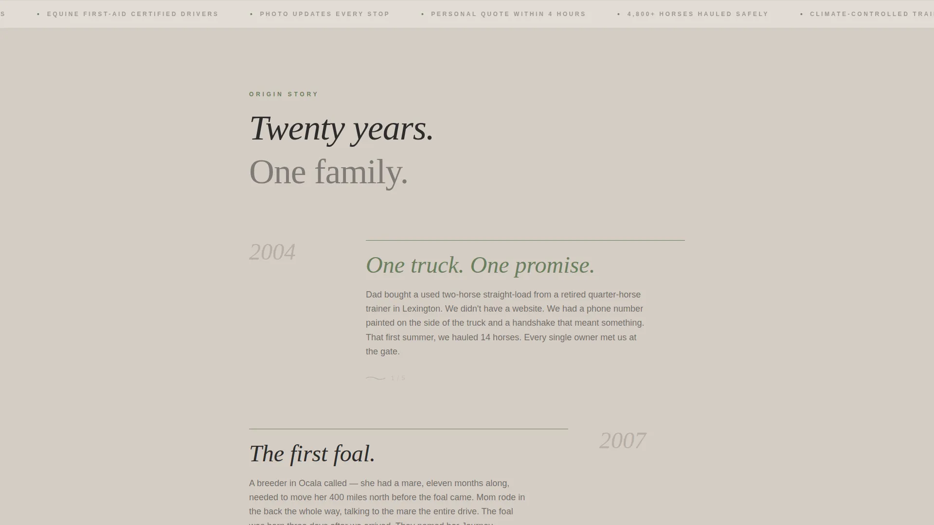 Horse Transportation Service Landing Page Template