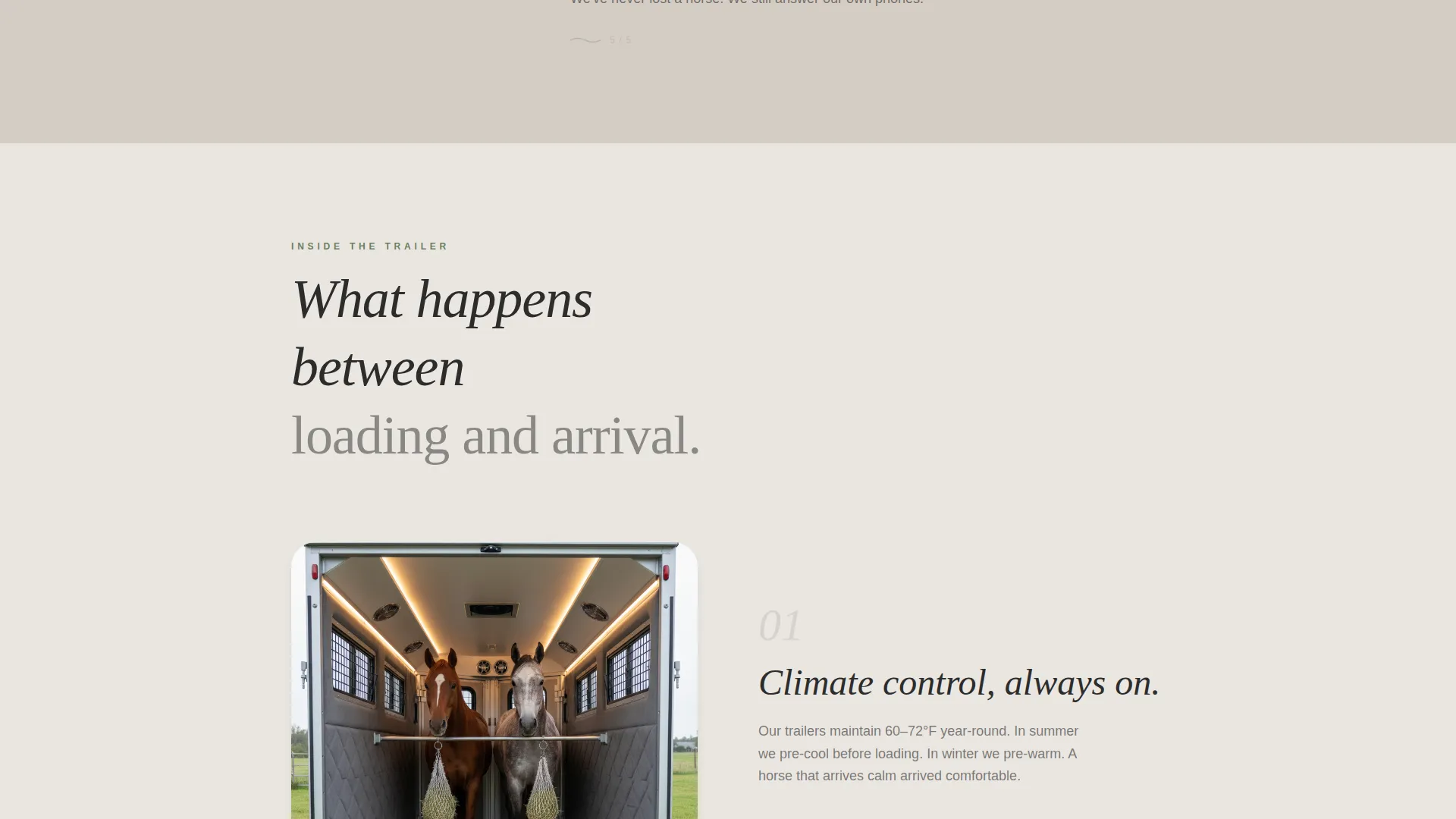 Horse Transportation Service Landing Page Template