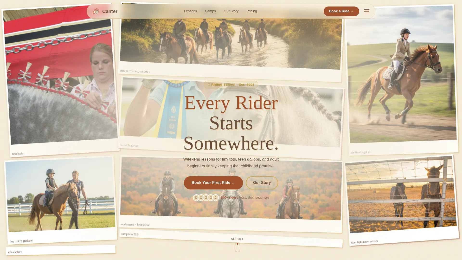 Playful Equestrian Riding School Landing Page Template