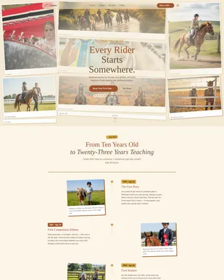 Playful Equestrian Riding School Landing Page Template