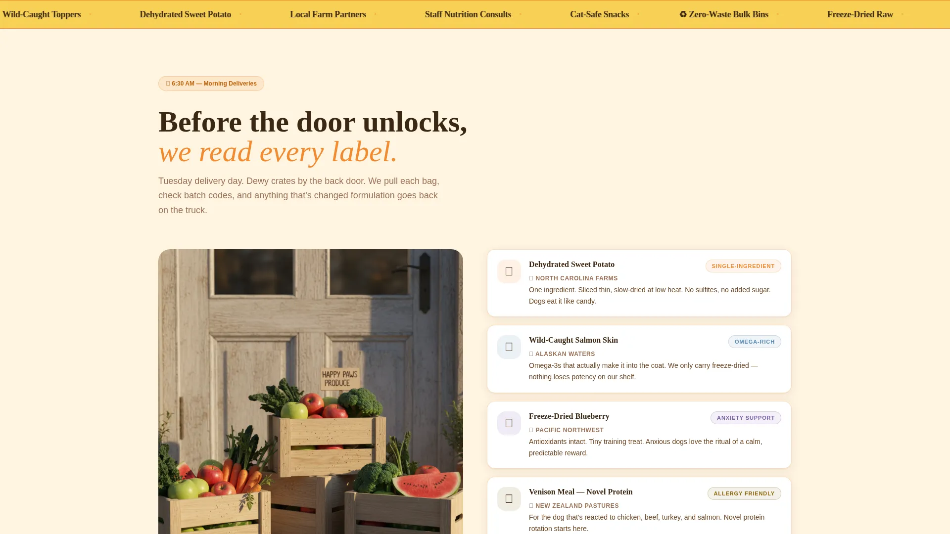 Independent Pet Store Landing Page Template