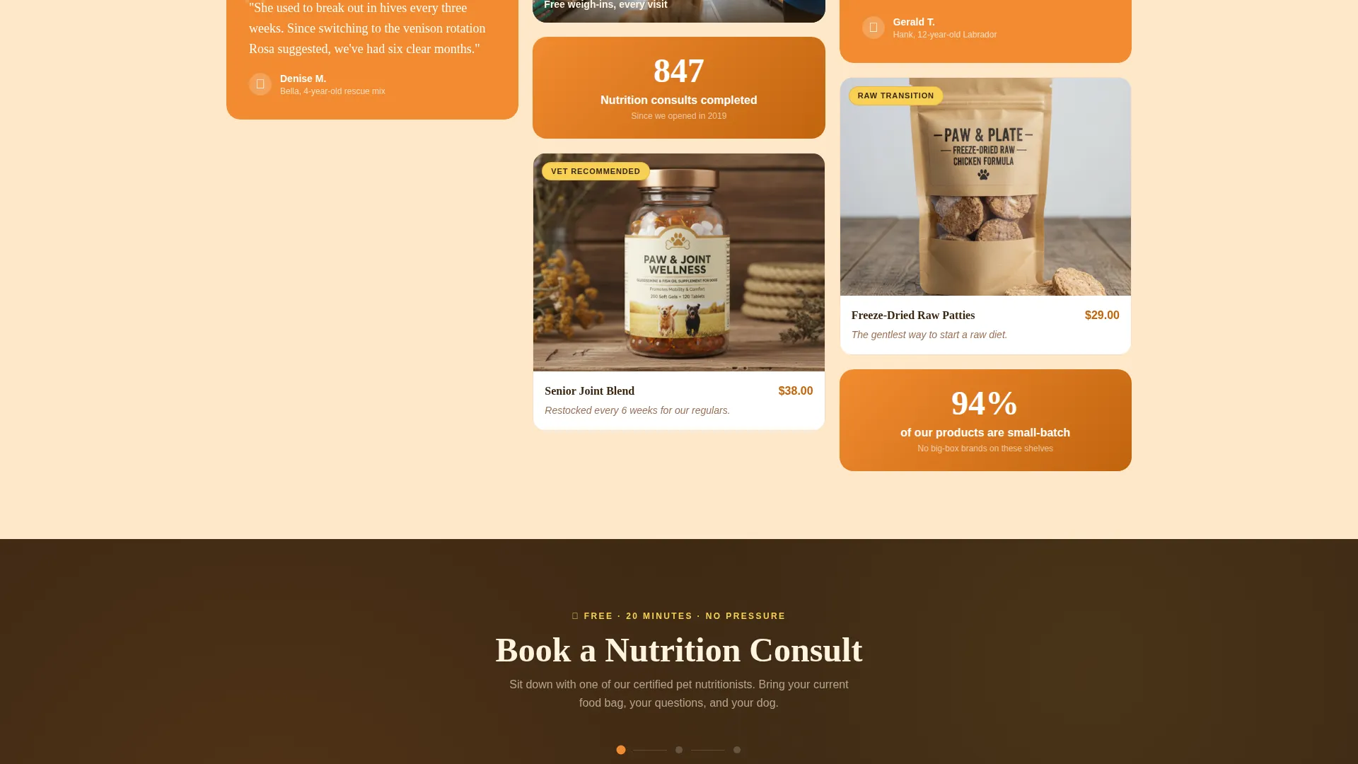 Independent Pet Store Landing Page Template