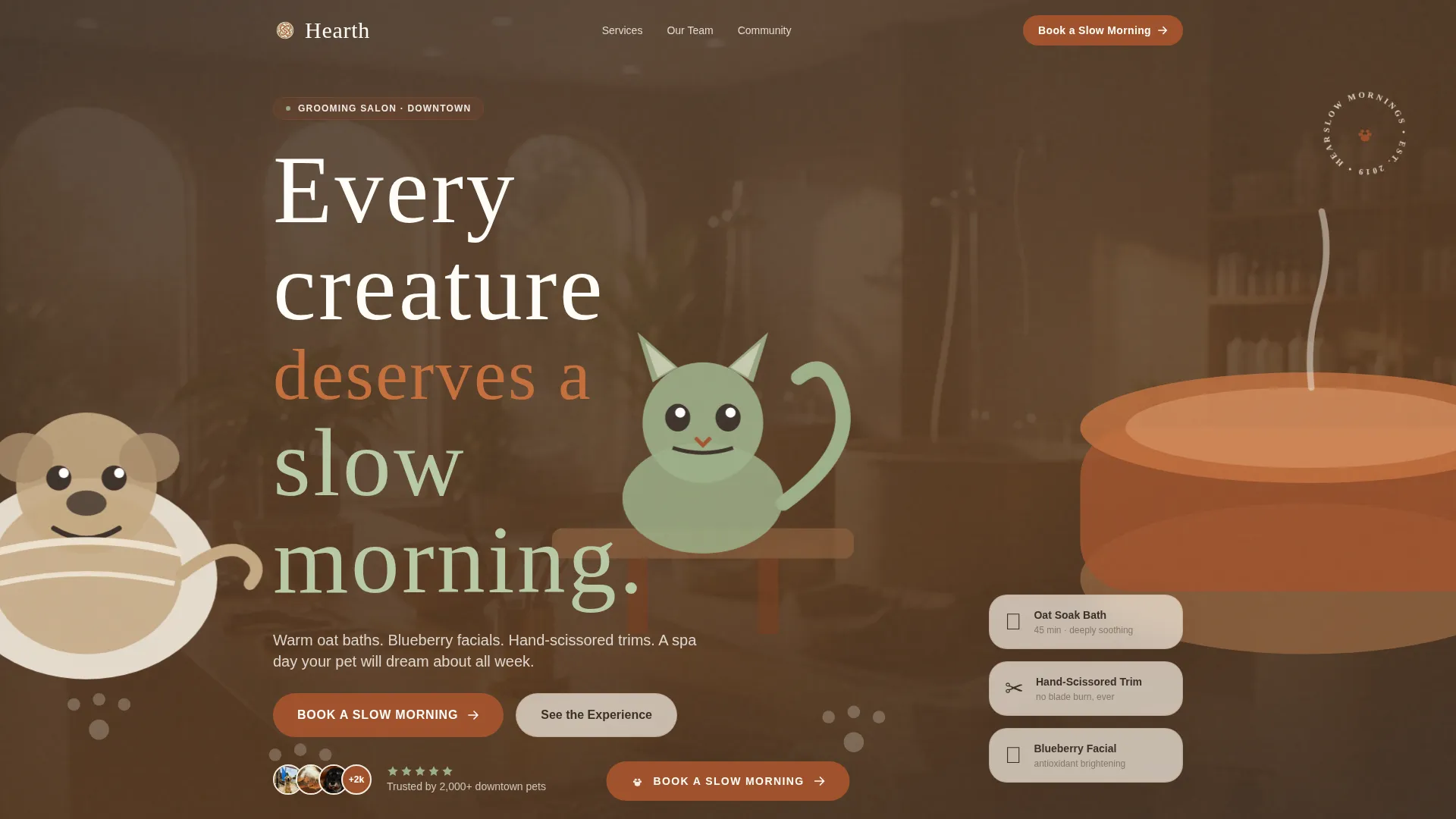 Luxury Pet Spa Landing Page Template