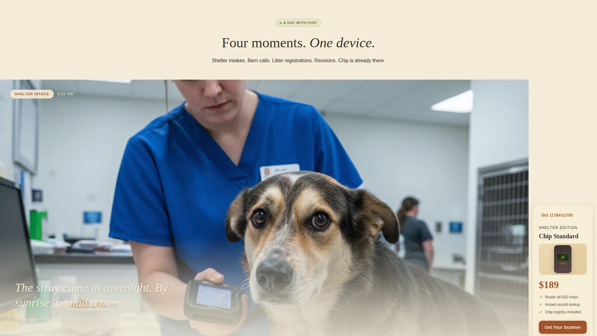 Pet Microchip Scanner & Registry Landing Page Template