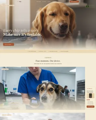 Pet Microchip Scanner & Registry Landing Page Template