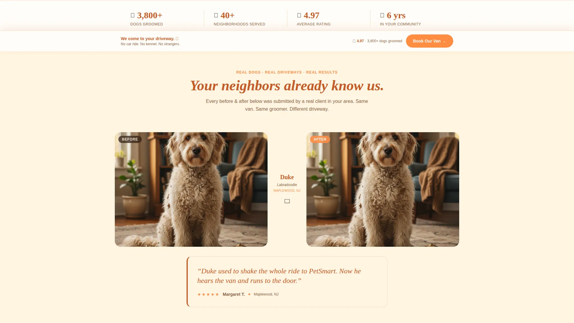 Mobile Pet Grooming Landing Page Template