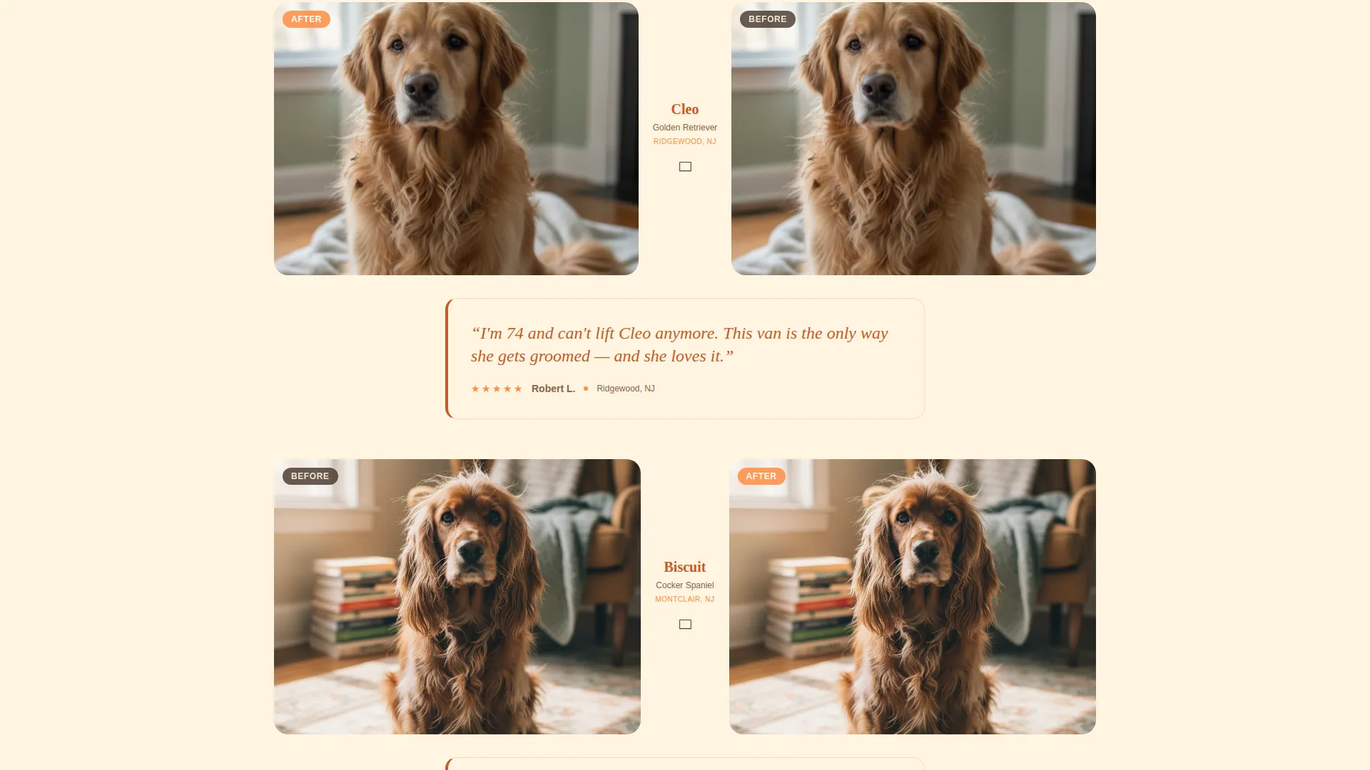 Mobile Pet Grooming Landing Page Template