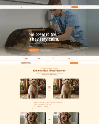Mobile Pet Grooming Landing Page Template