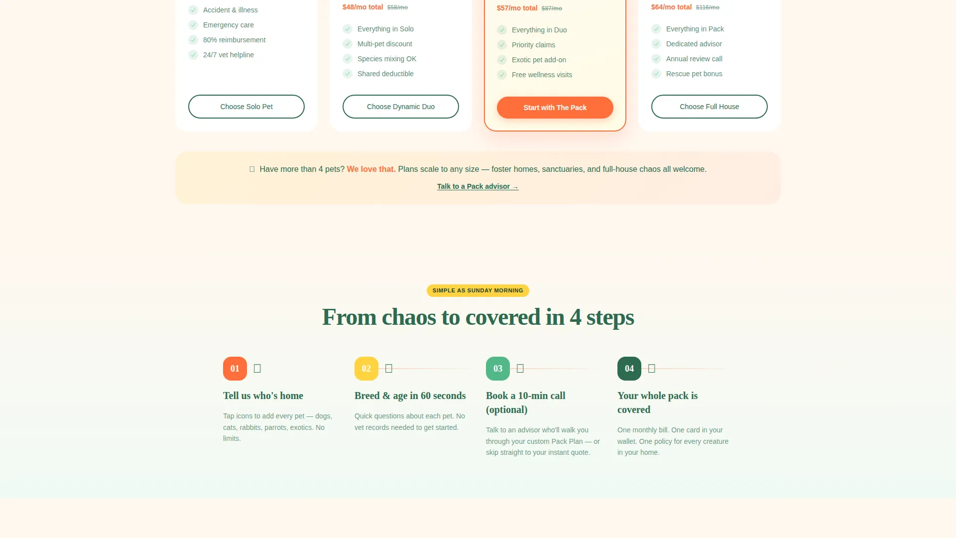 Vibrant Multi-Pet Insurance Landing Page Template