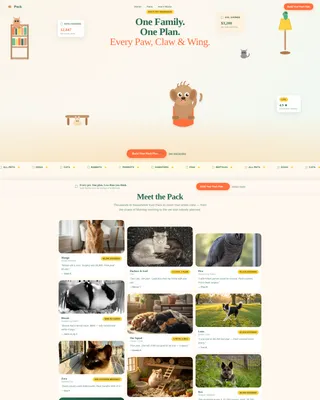 Vibrant Multi-Pet Insurance Landing Page Template
