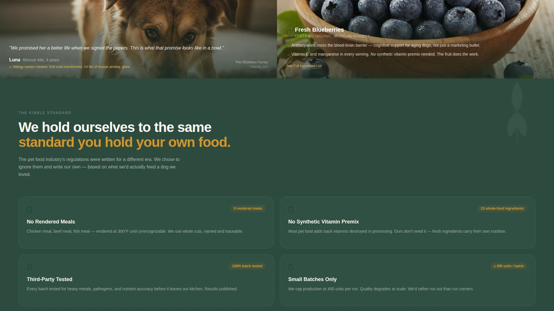 Natural Pet Food Landing Page Template