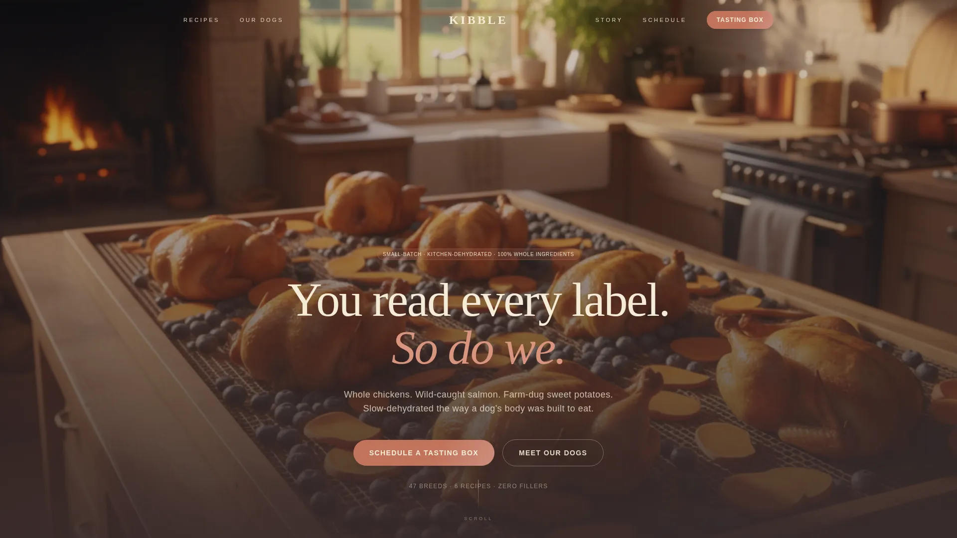 Artisan Pet Food Landing Page Template