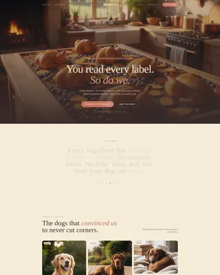 Artisan Pet Food Landing Page Template
