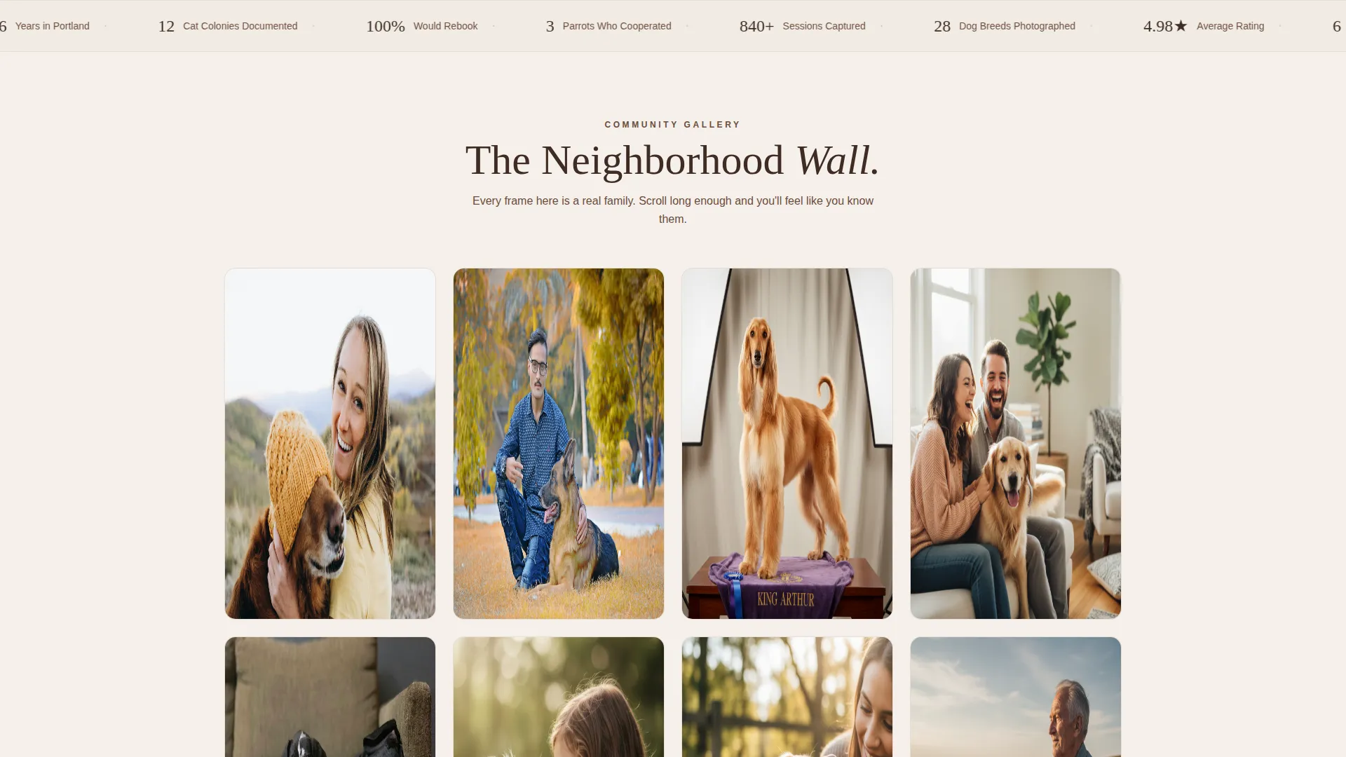 Pet Photography Landing Page Template