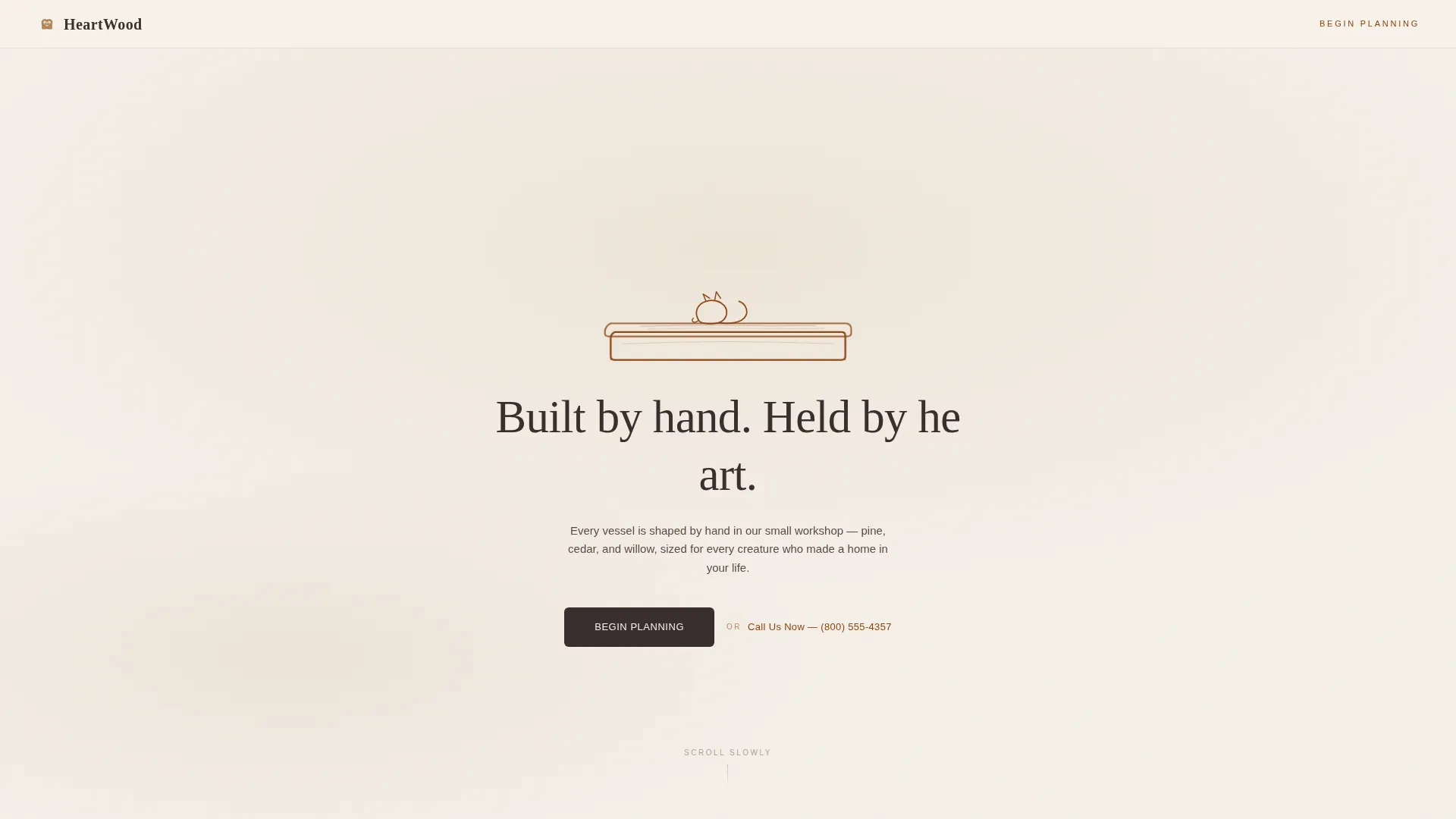 Handcrafted Pet Casket Landing Page Template