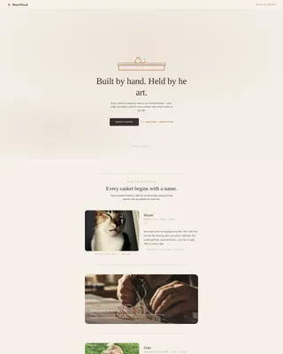 Handcrafted Pet Casket Landing Page Template