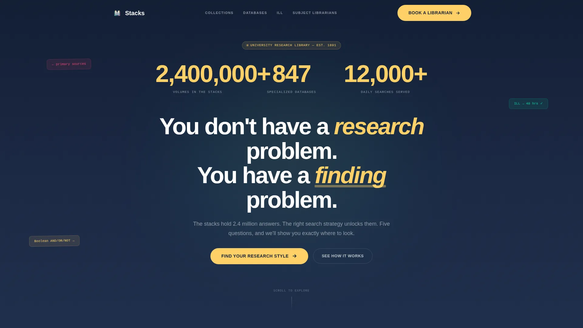 Library & Research Center Professional Website Template