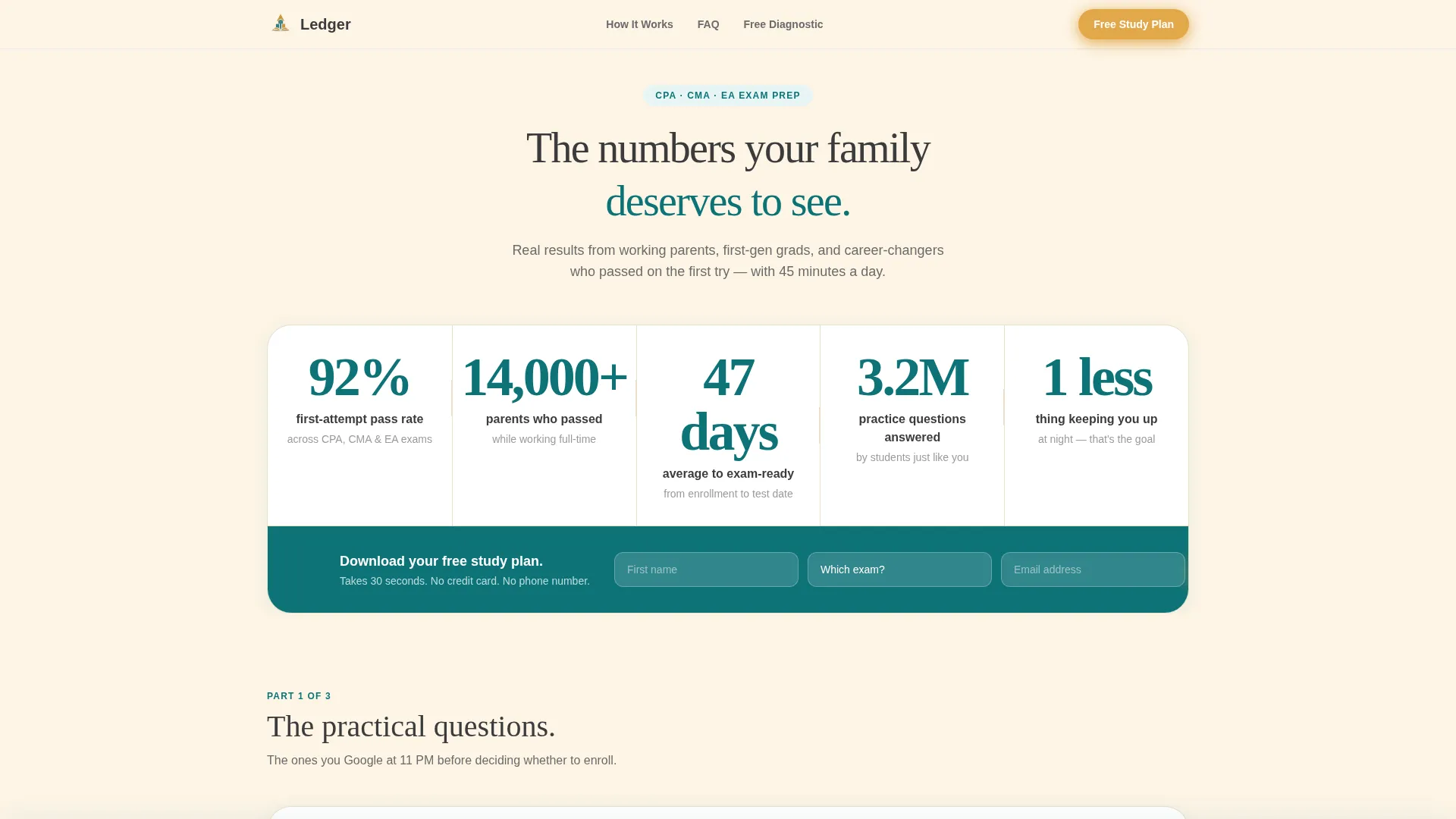 Accounting Exam Prep Landing Page Template