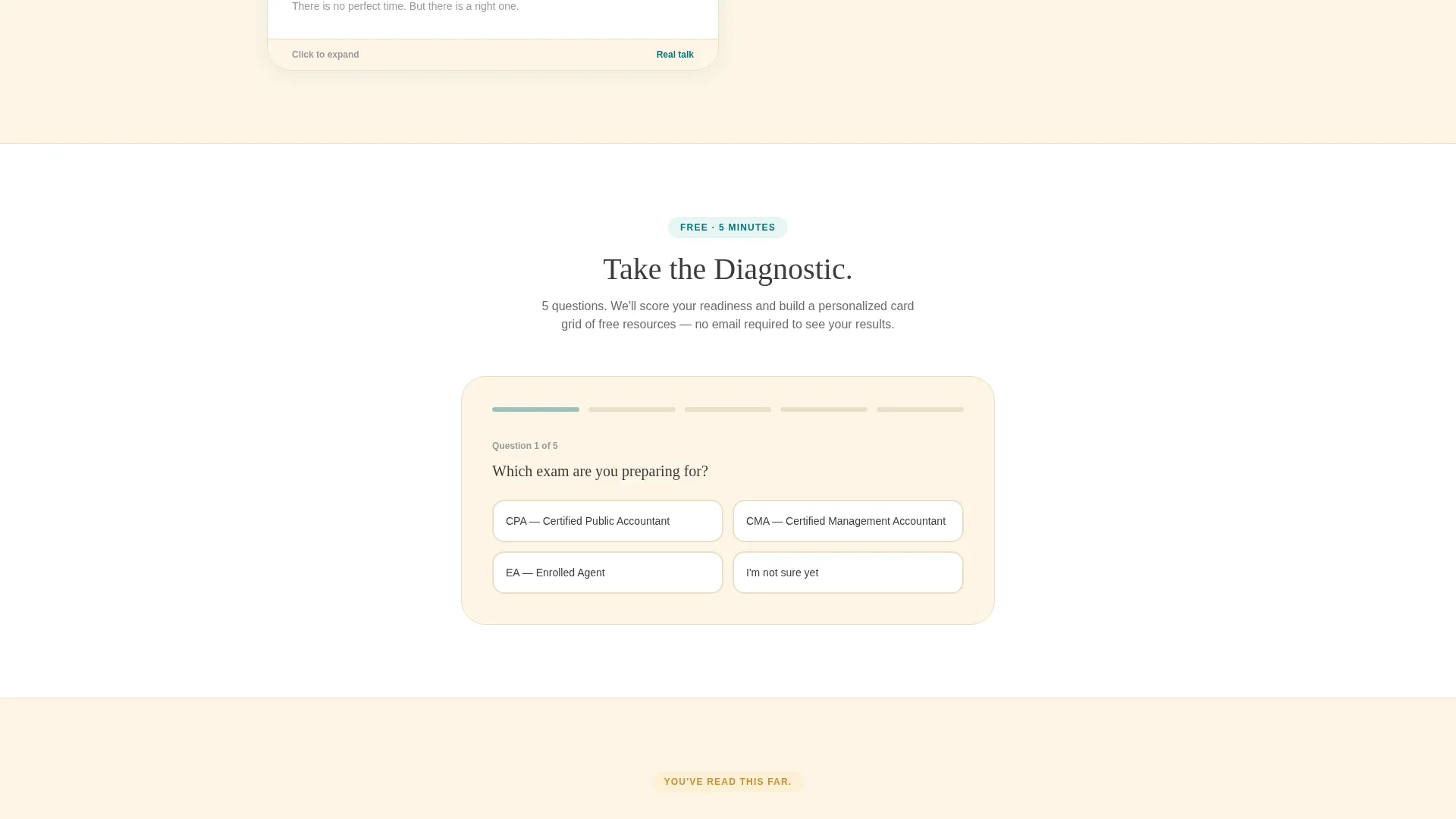 Accounting Exam Prep Landing Page Template
