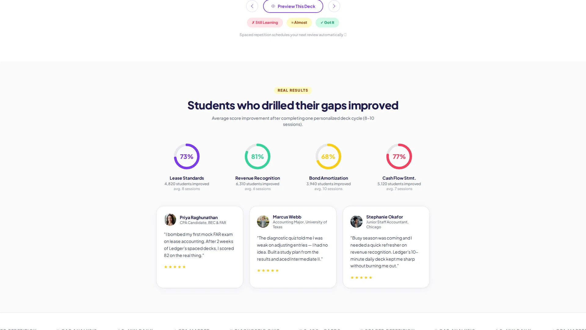 Accounting Flashcard App Landing Page Template