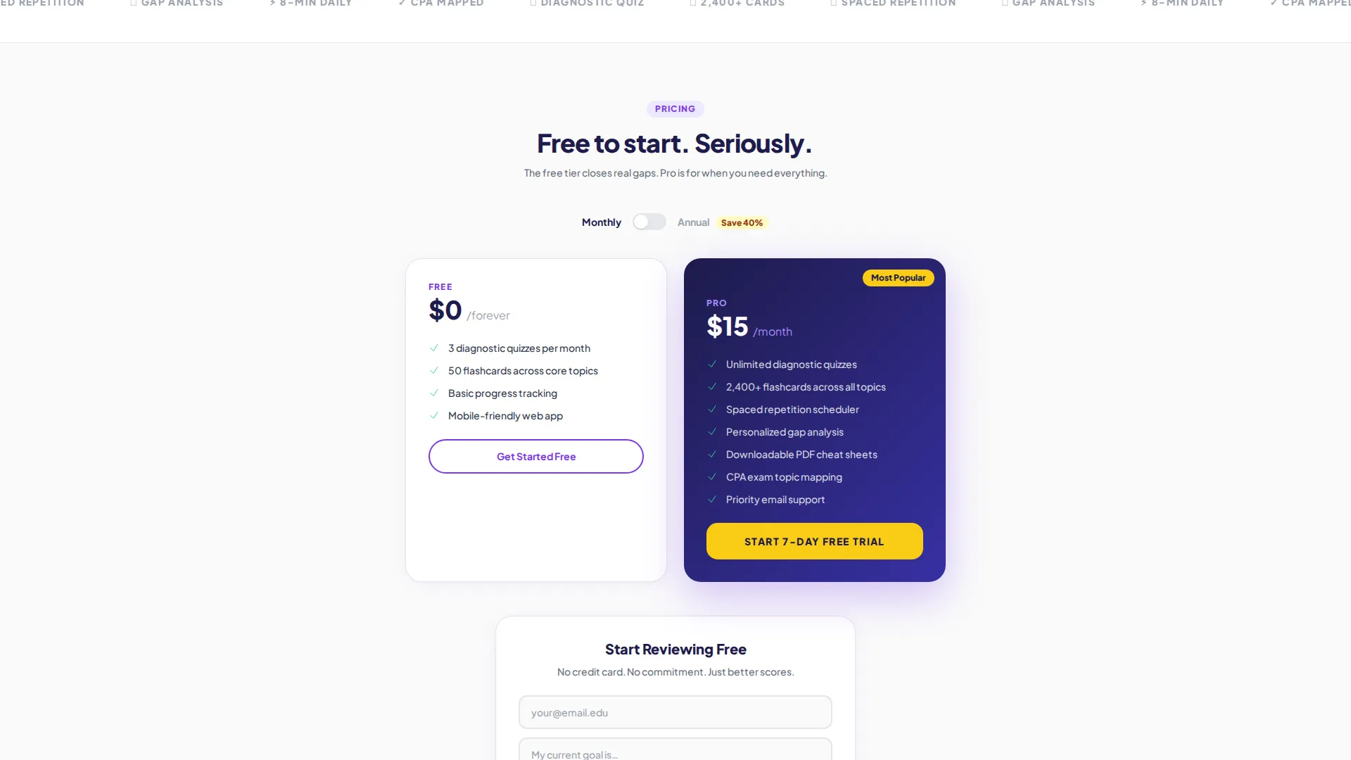 Accounting Flashcard App Landing Page Template