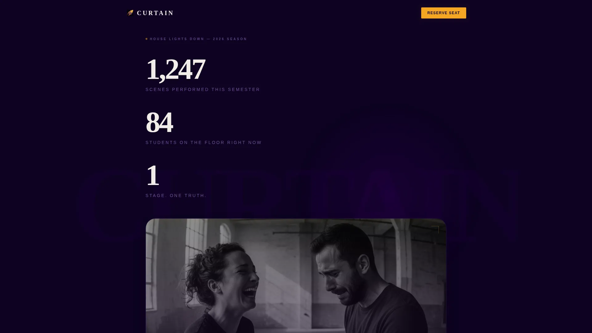 Acting School Event Registration Landing Page