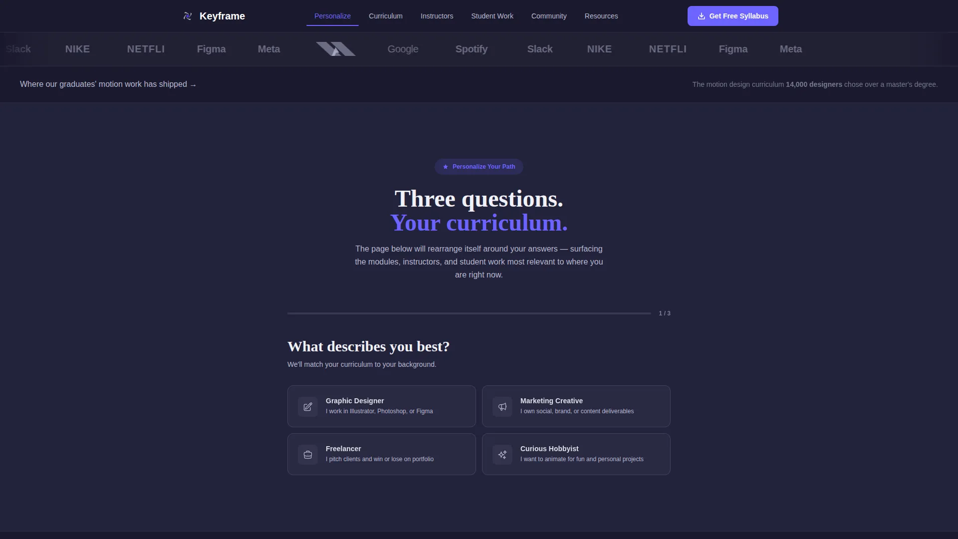 Motion Design Course Landing Page Template