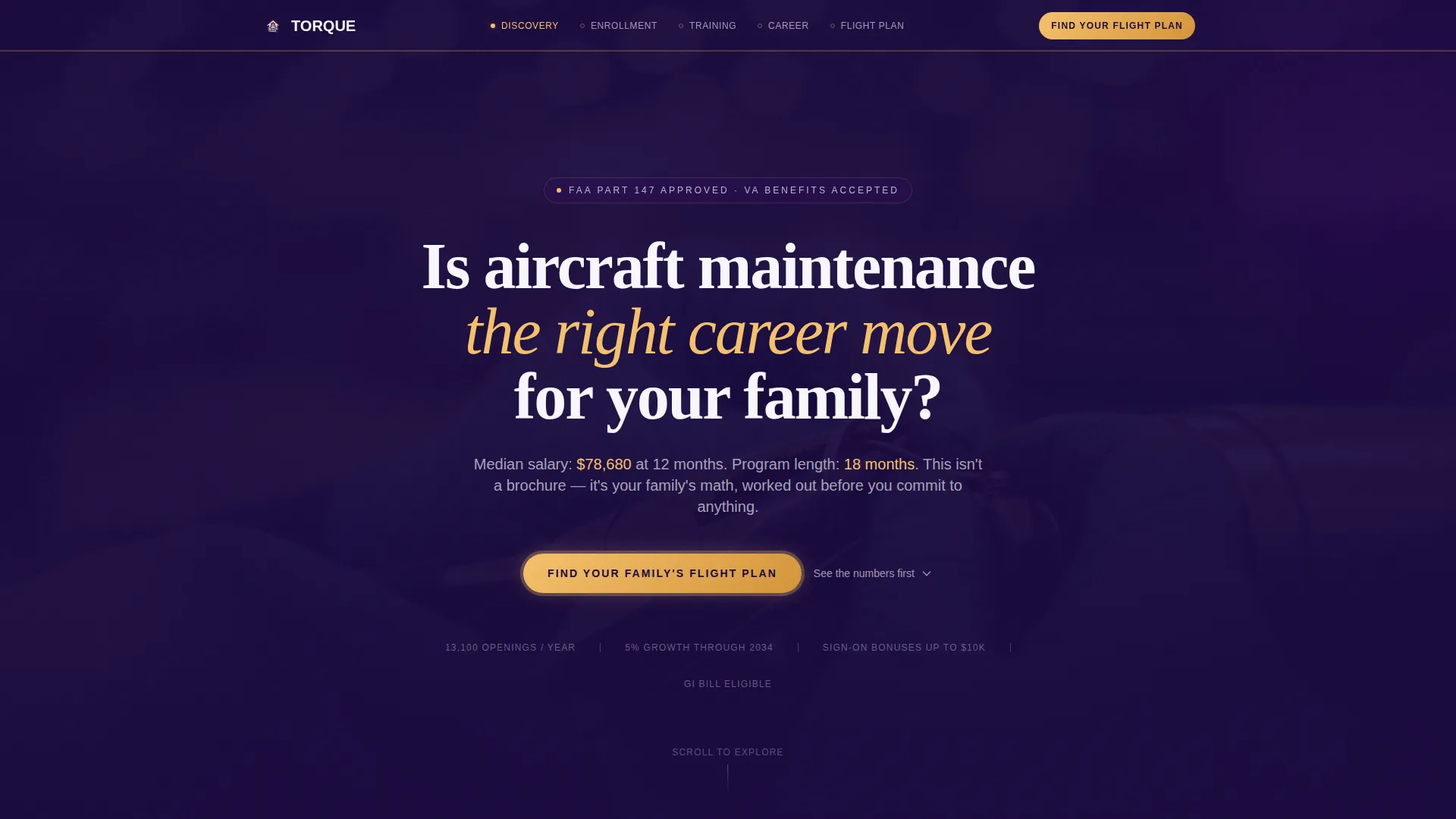 Aircraft Mechanic School Landing Page Template