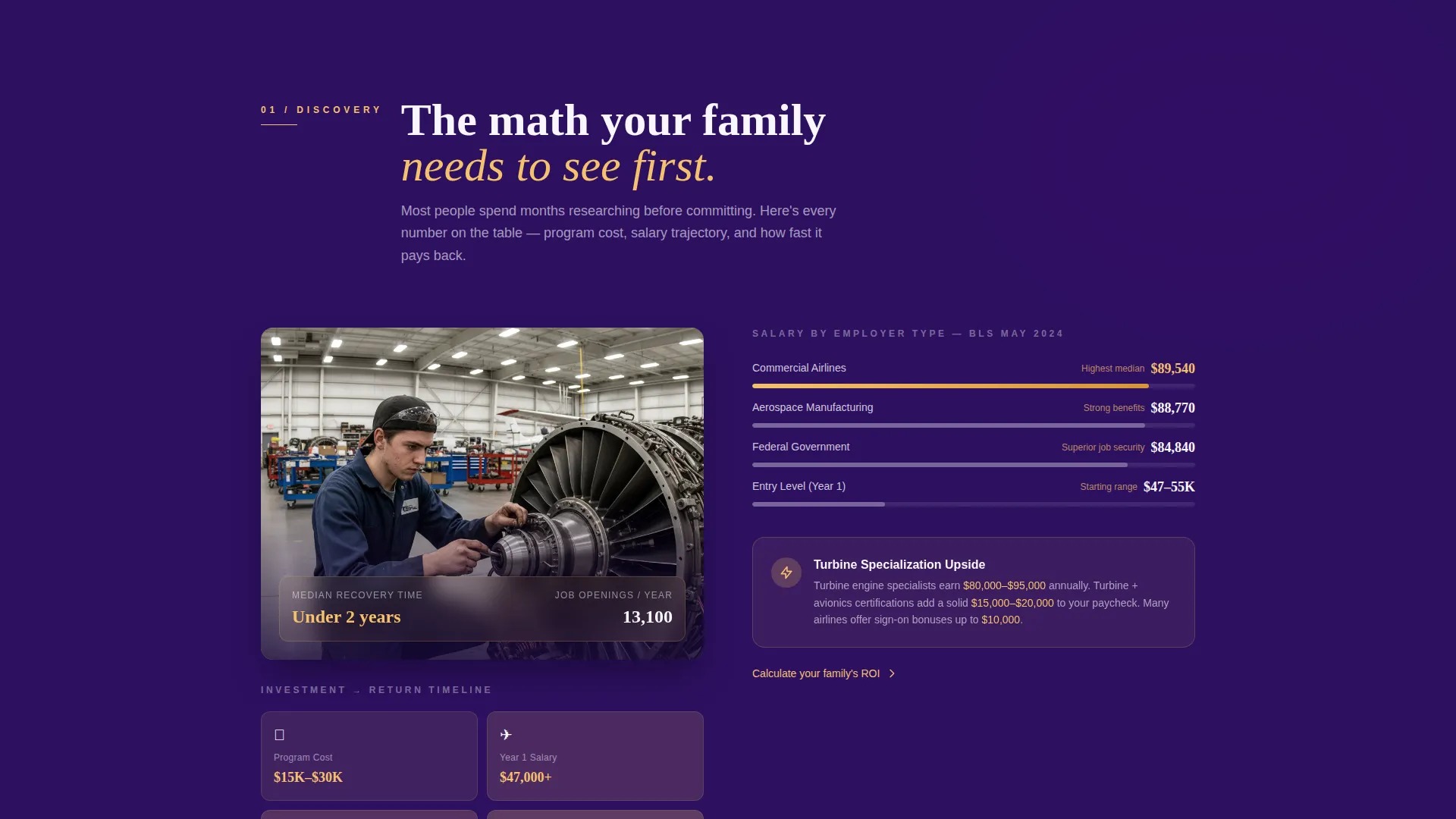 Aircraft Mechanic School Landing Page Template