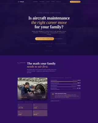 Aircraft Mechanic School Landing Page Template