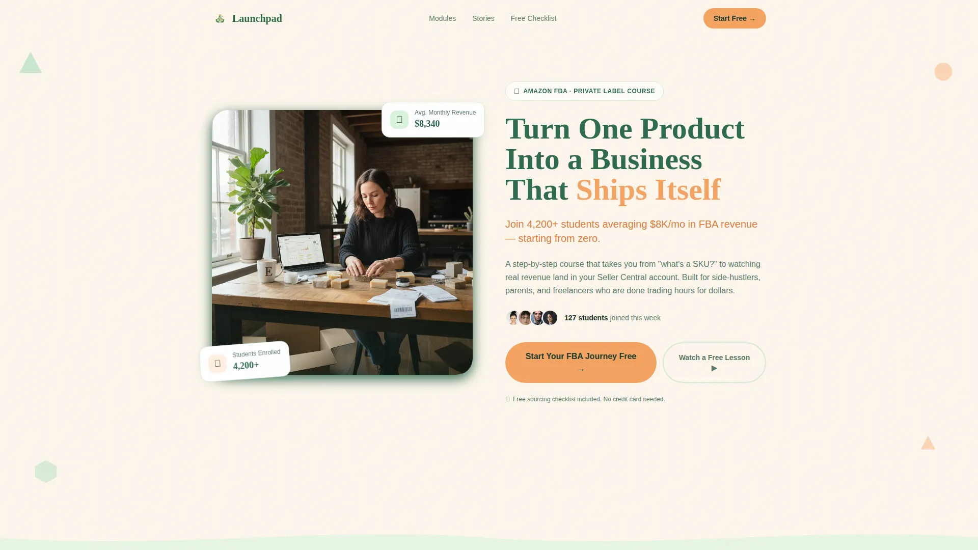Amazon FBA Course Landing Page Template
