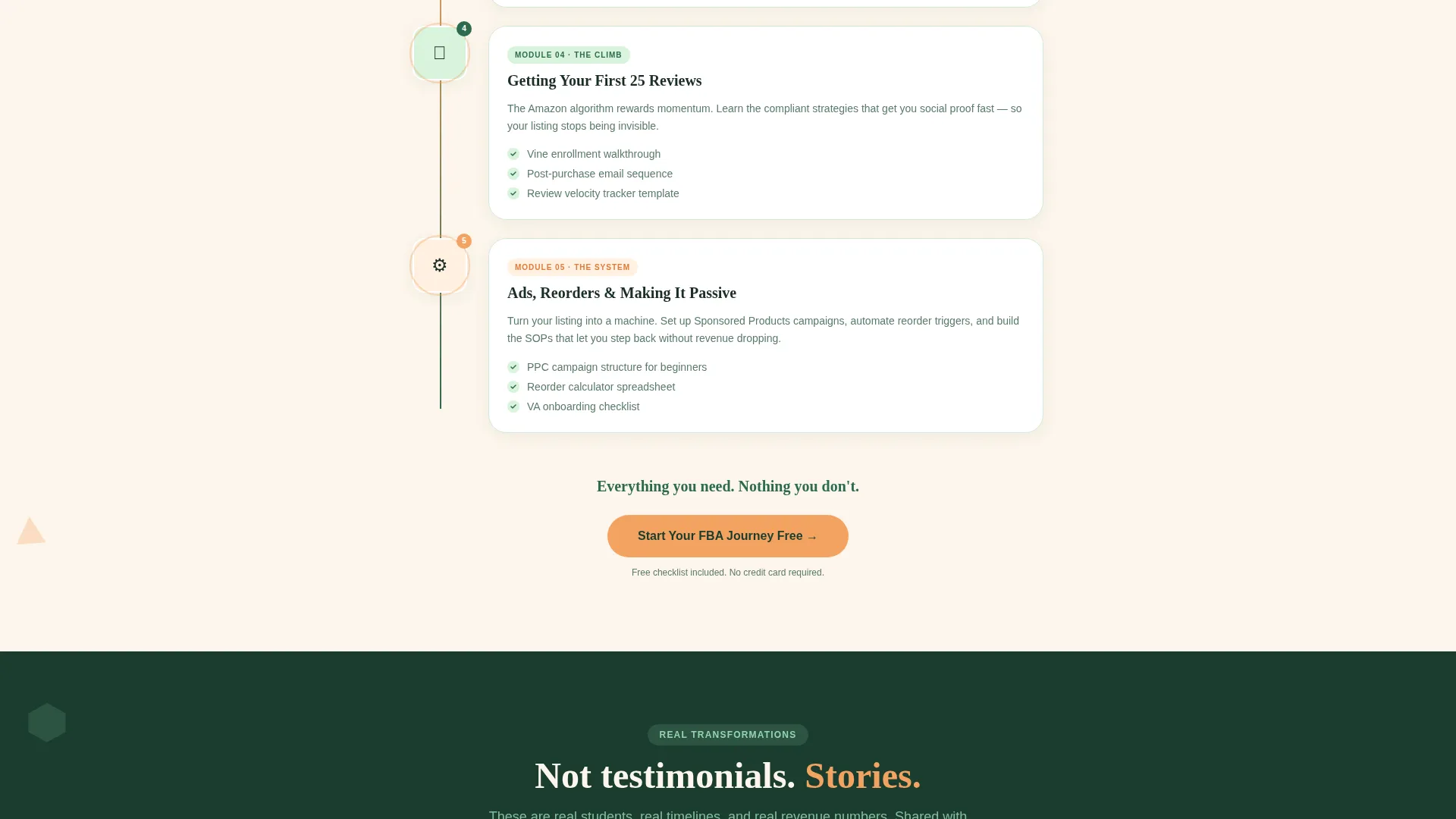 Amazon FBA Course Landing Page Template