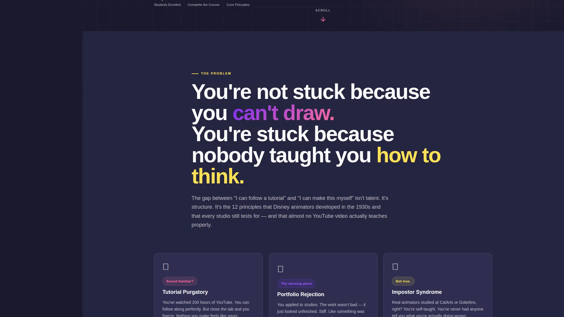 Animation School Sidebar Companion Landing Page
