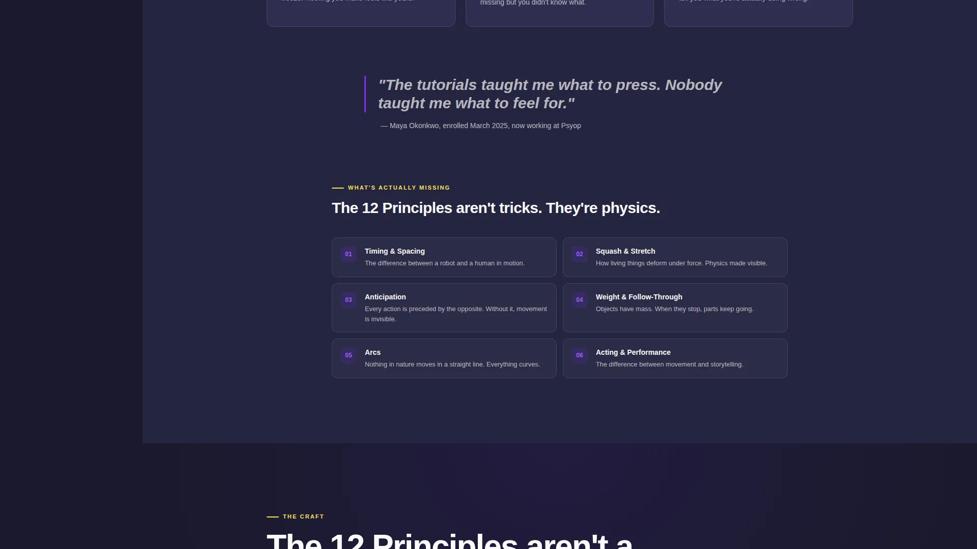 Animation School Sidebar Companion Landing Page