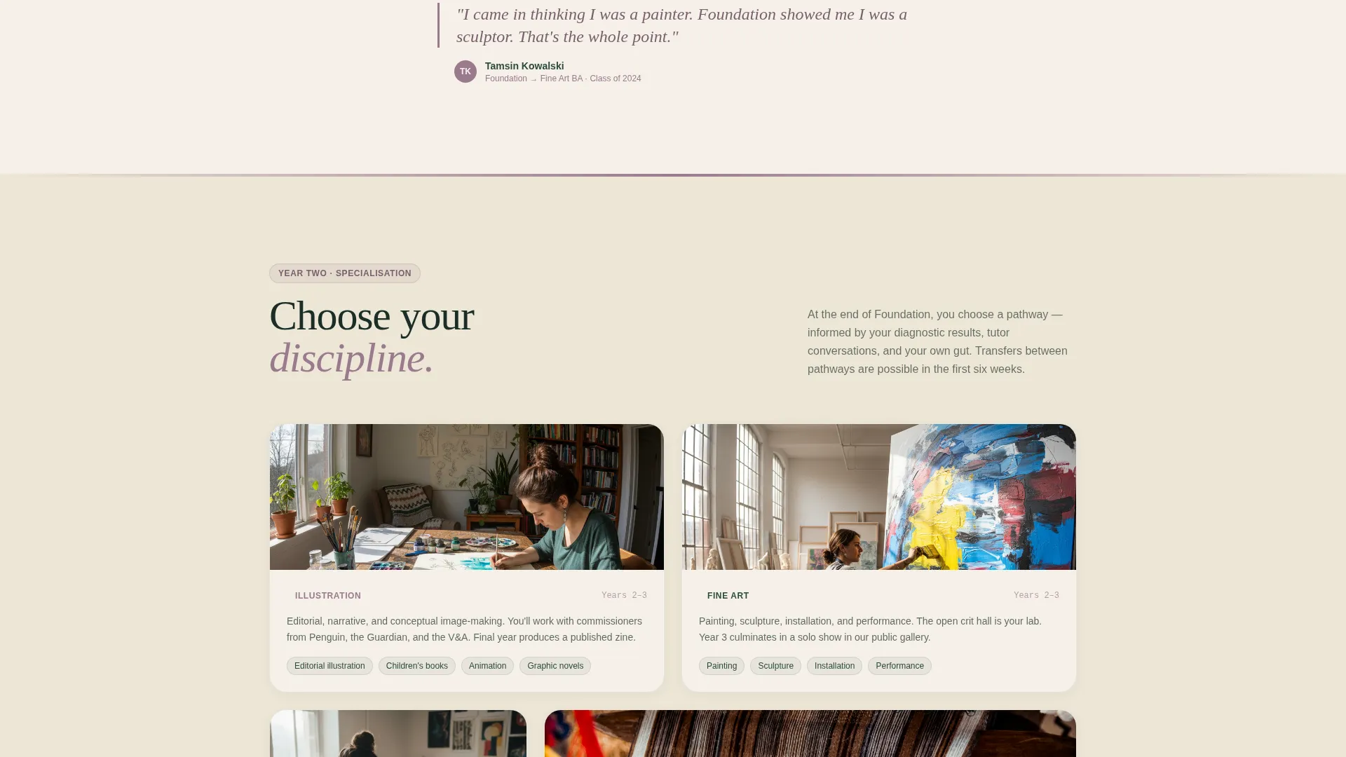Art College Landing Page Template for Lead Generation