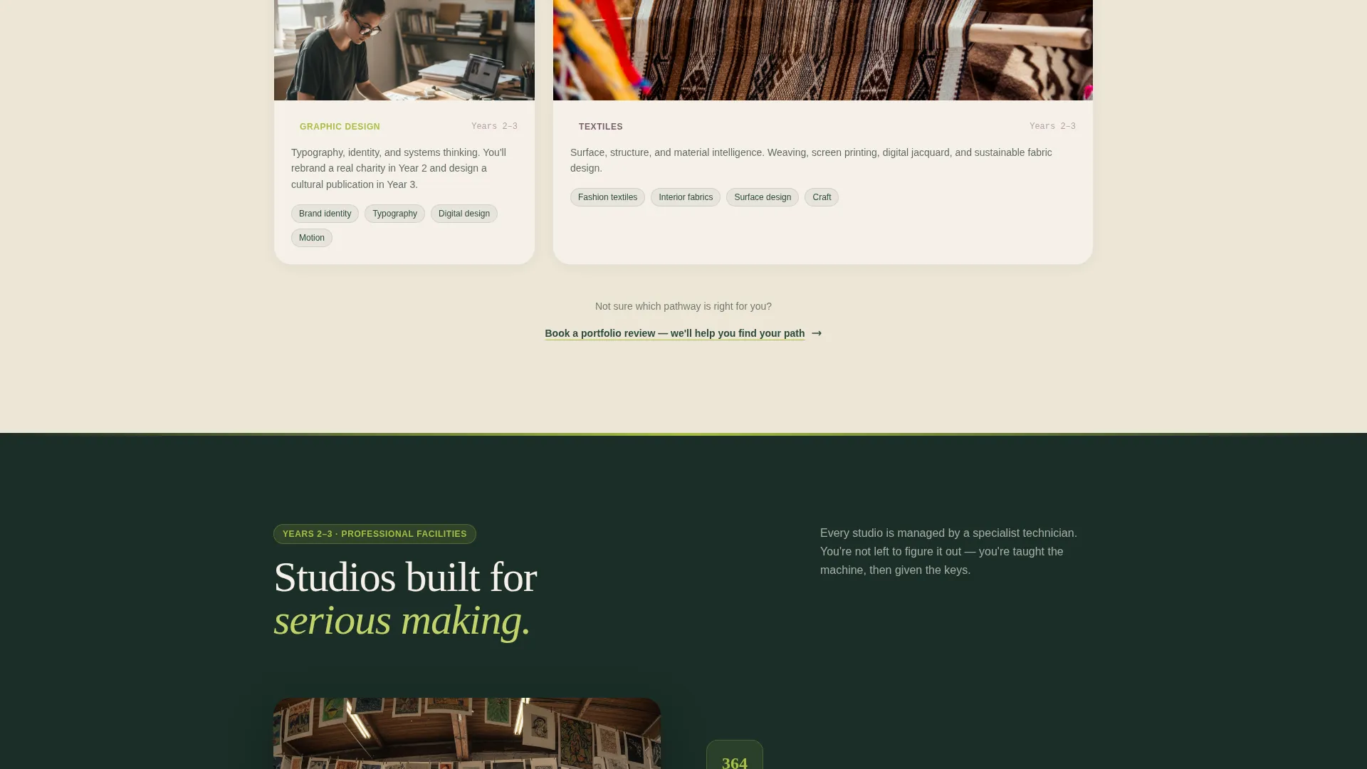 Art College Landing Page Template for Lead Generation
