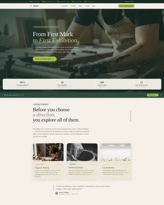 Art College Landing Page Template for Lead Generation