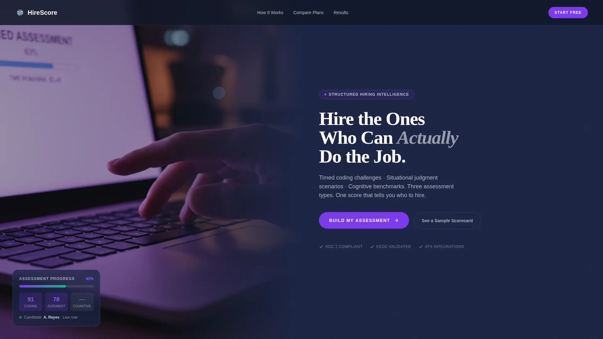 Performance-Driven Assessment Landing Page Template