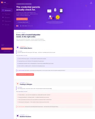 Babysitter Certification Course Landing Page Template
